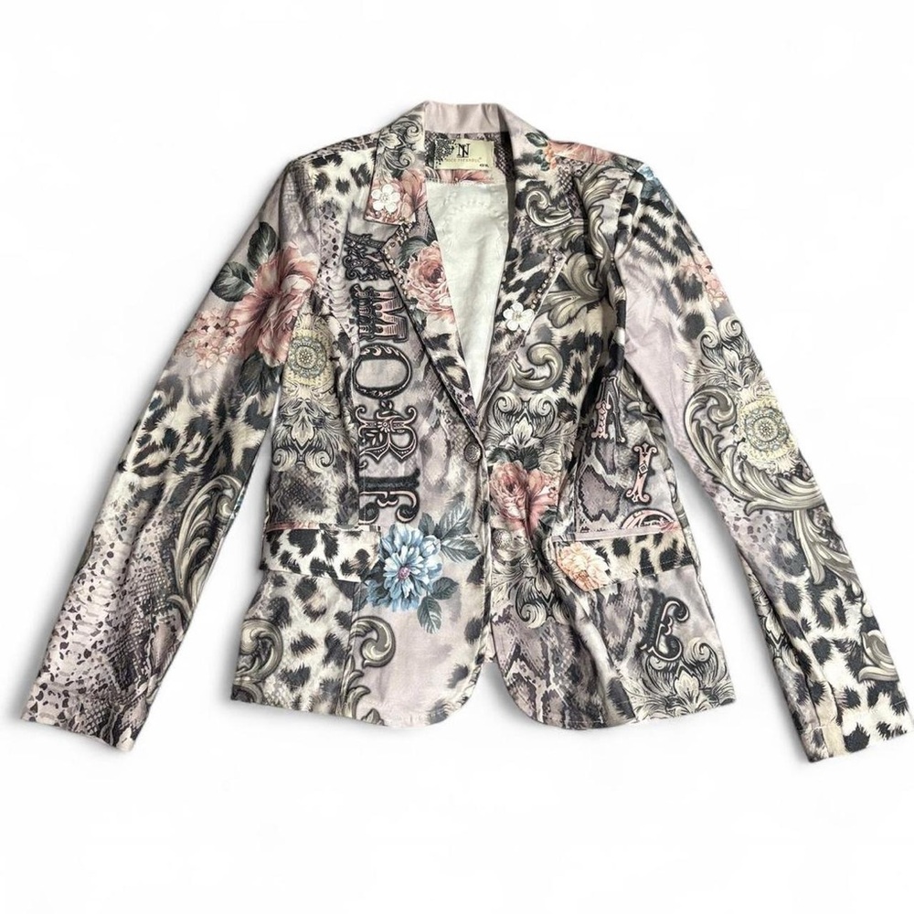 NICE INSTANBUL printed stretch blazer jacket with embellishments